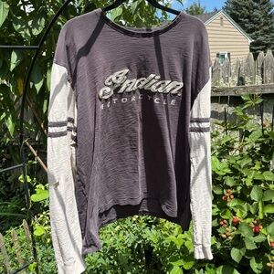 Indian motorcycle wrecking crew Gray and Cream long sleeve size 2xl